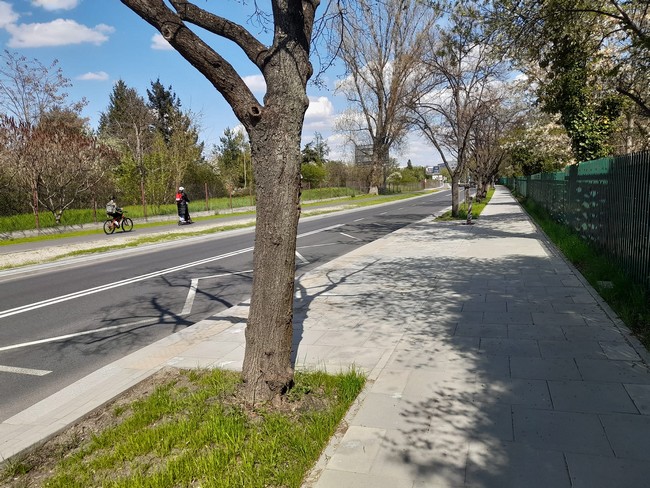 ul. Idzikowskiego Warszawa ścieżka rowerowa